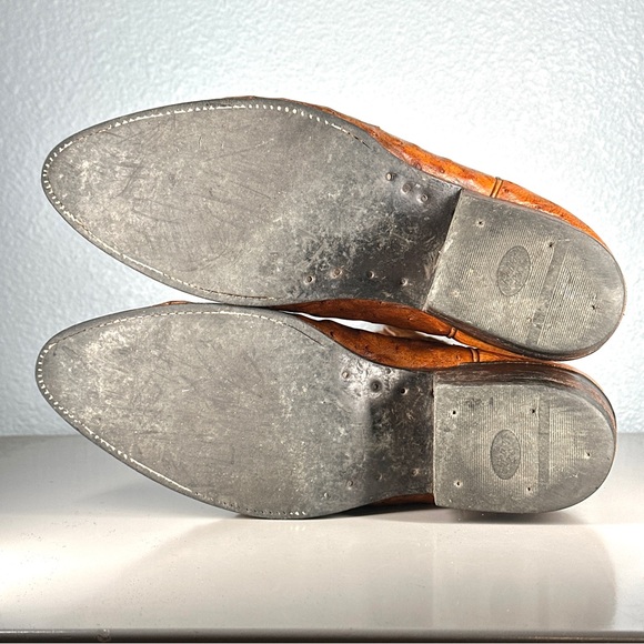 Cuadra Boots Brown Exotic Ostrich Leg Men’s Size 9.5 Mexico Handmade Leather - Picture 13 of 16